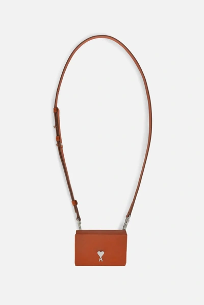 Shop Ami Alexandre Mattiussi Mini Box Bag In Brown