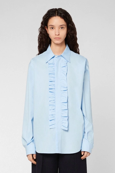 Shop Ami Alexandre Mattiussi Ruffle Shirt In Blue