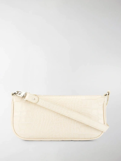 Shop By Far Rachel Croco-effect Shoulder Bag In White