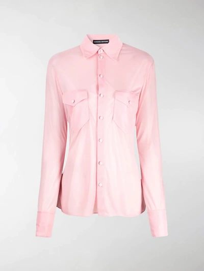 Shop Kwaidan Editions Bitton Flap-pocket Shirt In Pink
