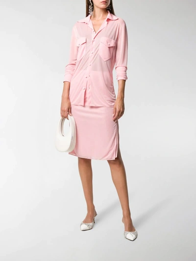 Shop Kwaidan Editions Jersey Pencil Skirt In Pink