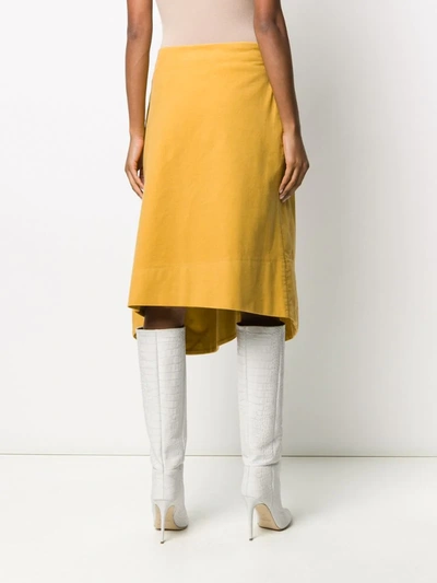 Shop Stefano Mortari Asymmetric Panelled Skirt In Yellow