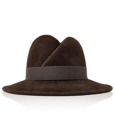 Shop Gigi Burris Nell Fedora In Chocolate