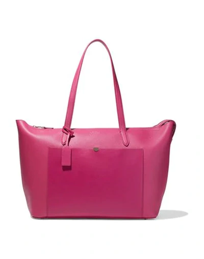 Shop Smythson Handbag In Fuchsia