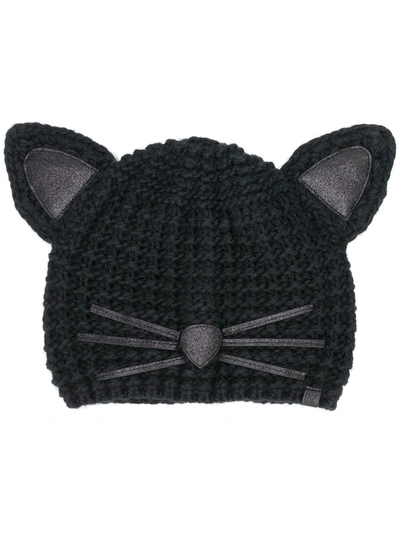 Shop Karl Lagerfeld Choupette Luxury Beanie In Black