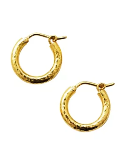 Shop Elizabeth Locke Gold Hammered 19k Yellow Gold Big Baby Hoop Earrings
