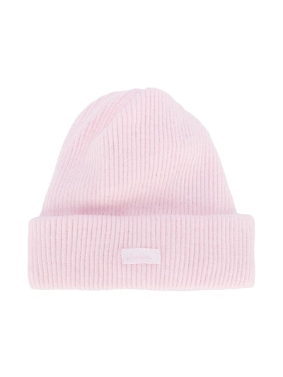 Shop Absorba Logo-patch Ribbed Beanie Hat In Pink