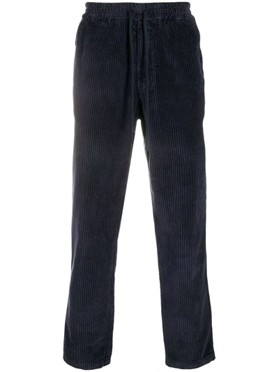 Shop Barena Venezia Drawstring Corduroy Trousers In Blue