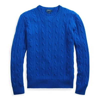 Shop Ralph Lauren Cable-knit Cashmere Sweater In Spring Deep Royal