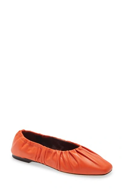 Shop Staud Tuli Ballet Flat In Hawaiian Red