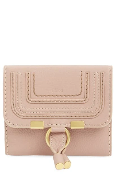 Shop Chloé Marcie Leather French Wallet In Anemone Pink