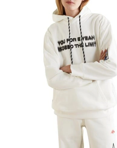 Shop Adidas Originals By Alexander Wang Hooded Sweatshirt In White