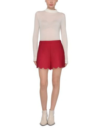 Shop Red Valentino Woman Shorts & Bermuda Shorts Red Size 0 Wool, Polyamide, Cashmere