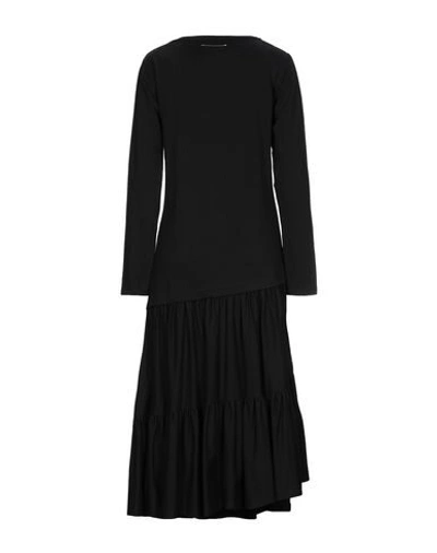 Shop Mm6 Maison Margiela Woman Midi Dress Black Size M Cotton, Elastane