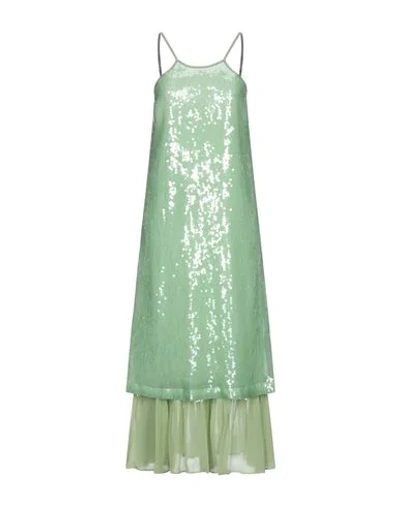 Shop Alysi Woman Midi Dress Light Green Size 2 Polyester, Cotton, Silk