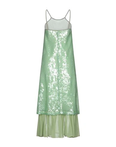 Shop Alysi Woman Midi Dress Light Green Size 2 Polyester, Cotton, Silk