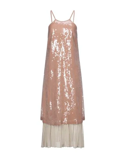 Shop Alysi Woman Midi Dress Blush Size 4 Polyester, Cotton, Silk In Pink