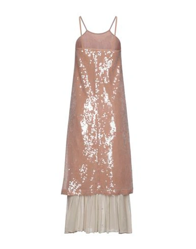 Shop Alysi Woman Midi Dress Blush Size 4 Polyester, Cotton, Silk In Pink