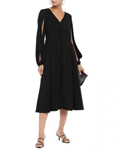 Shop Adeam Midi Dress In Black