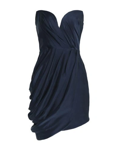 Shop Zimmermann Short Dress In Dark Blue