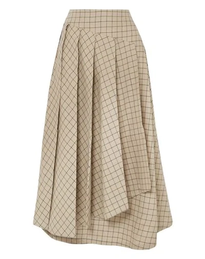 Shop A.w.a.k.e. Long Skirts In Beige