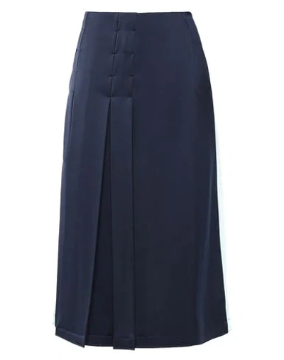 Shop Cedric Charlier Woman Midi Skirt Midnight Blue Size 8 Acetate, Silk