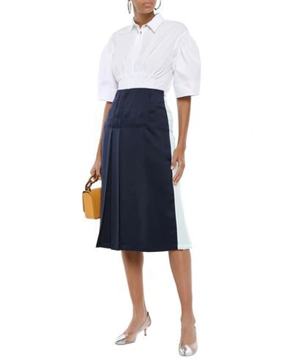 Shop Cedric Charlier Woman Midi Skirt Midnight Blue Size 8 Acetate, Silk