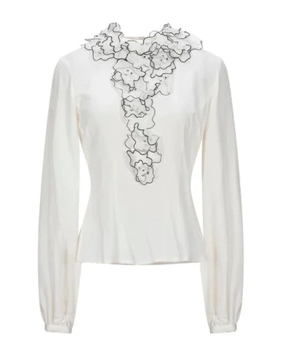 Shop Emporio Armani Blouses In Ivory