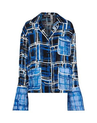 Shop House Of Holland Patterned Shirts & Blouses In Bright Blue