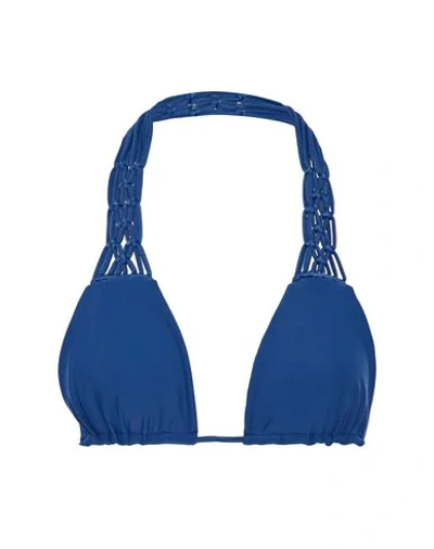 Shop Mikoh Bikini Tops In Dark Blue