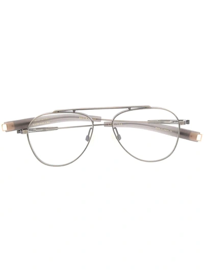 Shop Dita Eyewear Pilot Frame Glasses In Grey