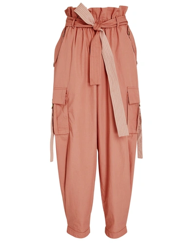 Shop Ulla Johnson Willett Paperbag Cargo Trousers In Brown