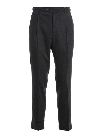 Shop Pt01 Flicker Stretch Wool Pants In Grey