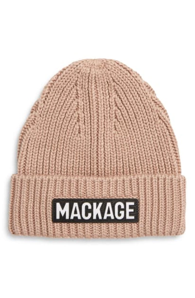 Shop Mackage Logo Cuff Hat In Petal