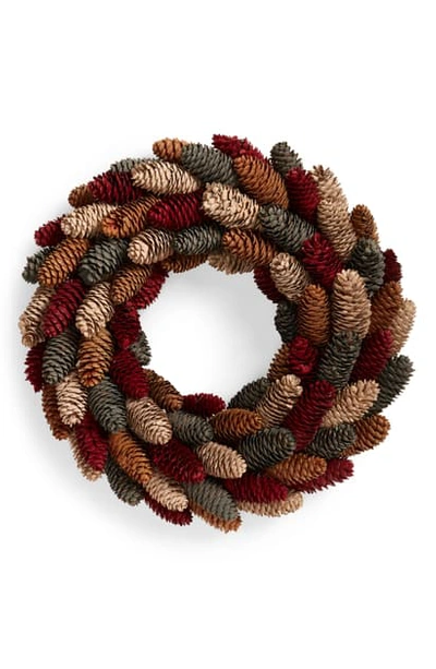 Shop Allstate Pinecone Wreath In Mixed