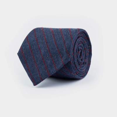 Shop Ledbury Men's Navy Blue Loder Stripe Tie
