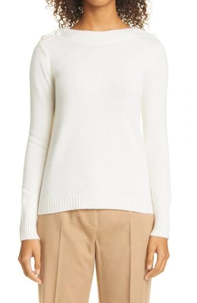 Shop Max Mara Pelota Wool & Cashmere Sweater In White