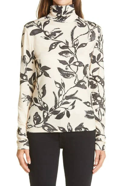 Shop Zimmermann Ladybeetle Knit Top In Cream Eye Print