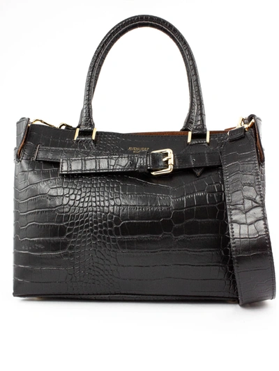 Shop Avenue 67 Elbaxs Bag In Black Leather In Nero