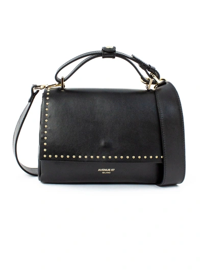 Shop Avenue 67 Elettraxs Black Leather Bag In Nero