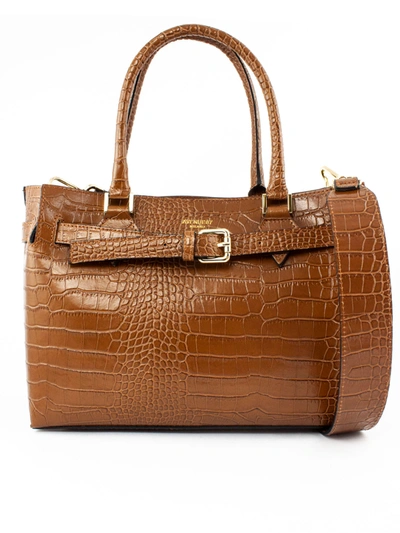 Shop Avenue 67 Elbaxs Bag In Brown Leather In Cuoio