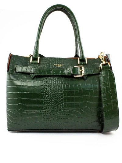 Shop Avenue 67 Elbaxs Bag In Green Leather In Verdone
