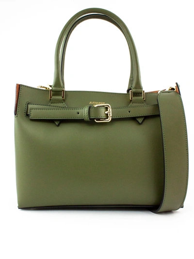 Shop Avenue 67 Elbaxs Bag In Green Leather In Verde Militare