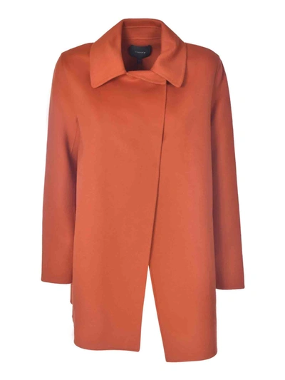 Shop Theory Short Coat In Orange Color
