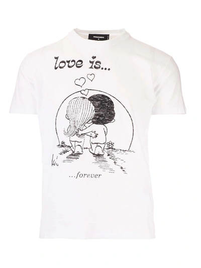 Shop Dsquared2 Love Is T-shirt In White