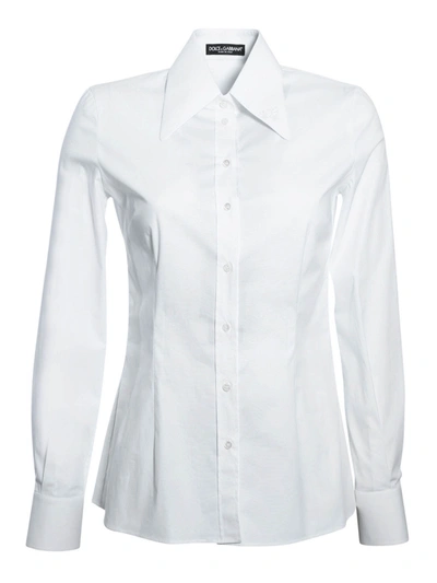 Shop Dolce & Gabbana Maxi Collar Shirt In White