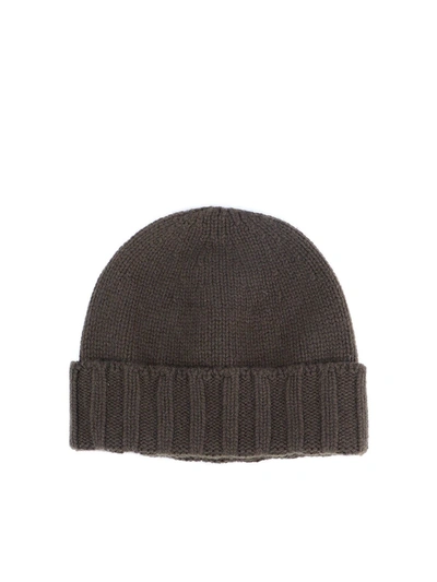 Drumohr Cuffia Rasa Cashmere Beanie In Green In Green