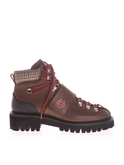 Shop Dsquared2 Dc Crest Ankle Boots In Brown