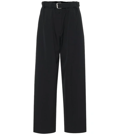 Shop The Row Nerea High-rise Wide-leg Wool Pants In Black