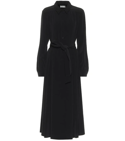Shop Co Stretch-crêpe Midi Shirt Dress In Black